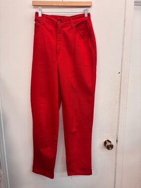 Vintage 70s 80s Red Canvas High Waisted Jeans Women’s 28 Made in Canada